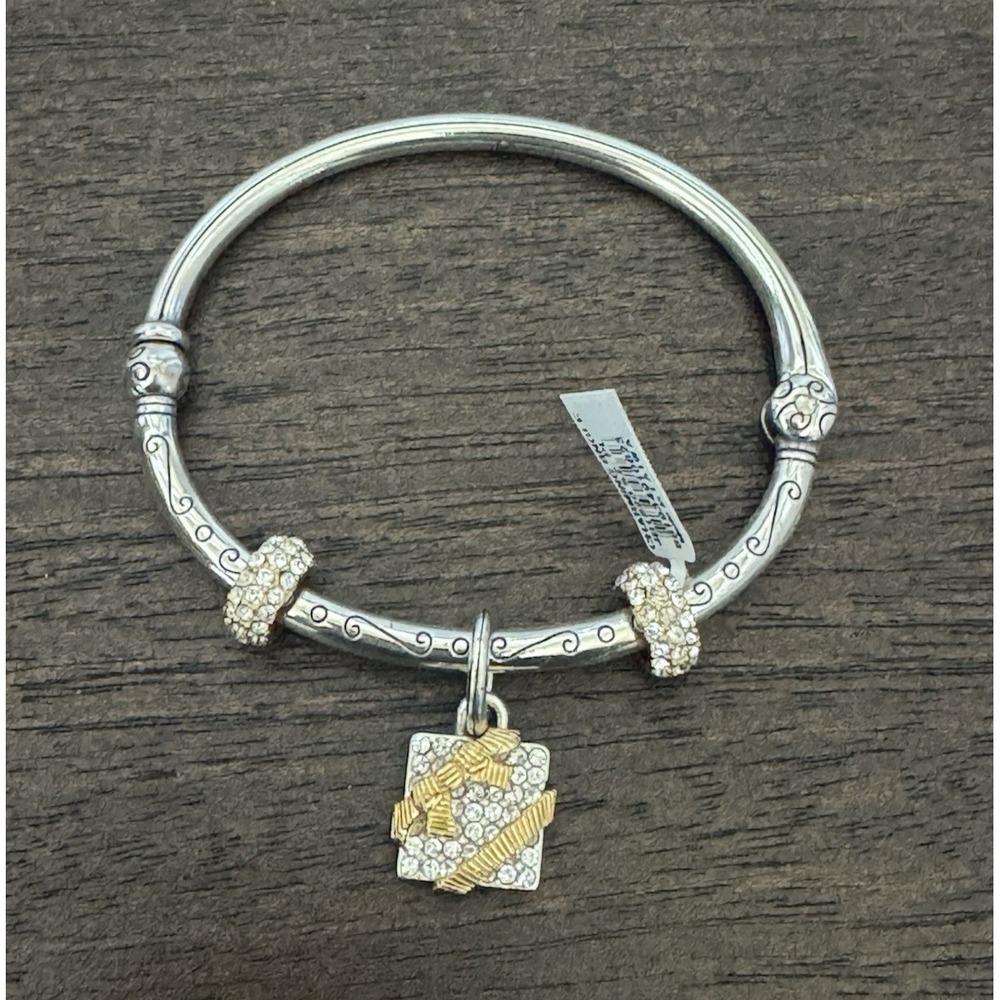 Brighton Charming Bangle Silver Crystal Gift Box Charm Bracelet JB1820 SZ PL